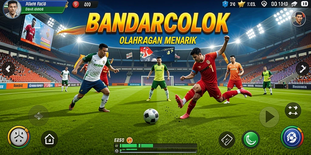 Tangkapan layar gameplay BANDARCOLOK dengan aksi olahraga yang mendebarkan.