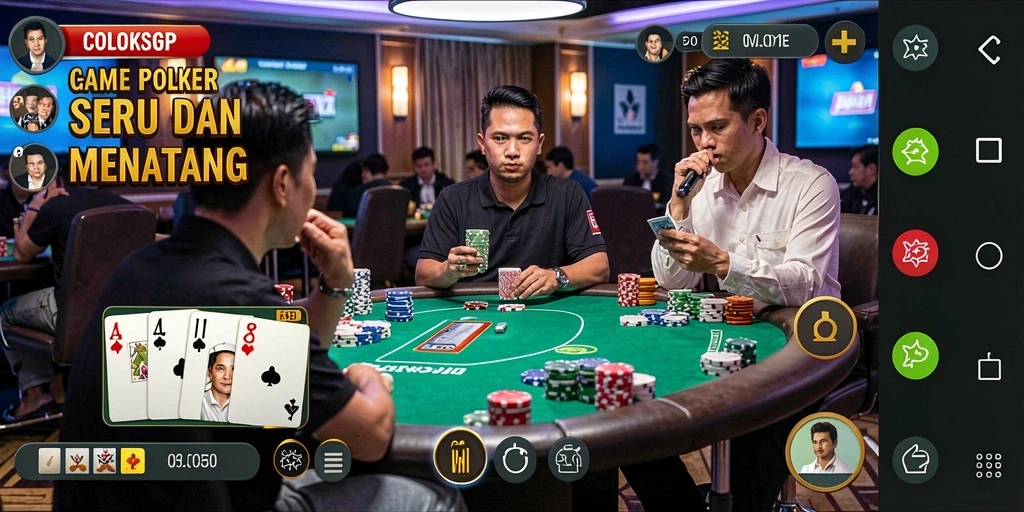 Screenshot gameplay COLOKSGP menampilkan suasana Poker yang menegangkan.