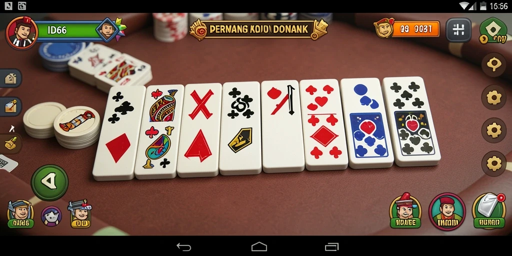 Screenshot gameplay ID66 menampilkan serunya permainan Domino.
