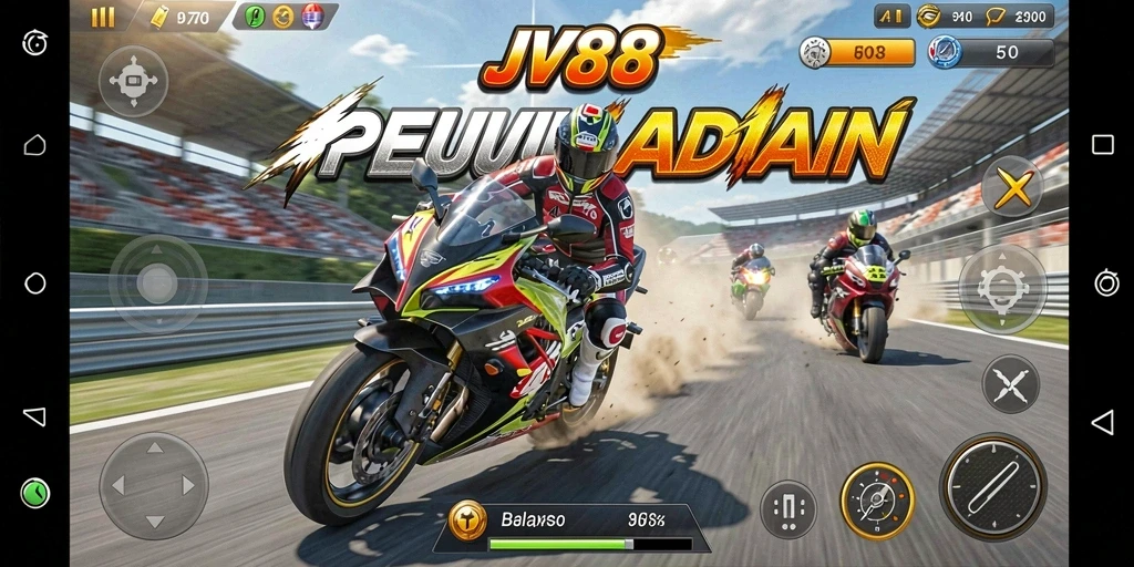 Tampilan grafik JV88 yang menakjubkan saat balapan.