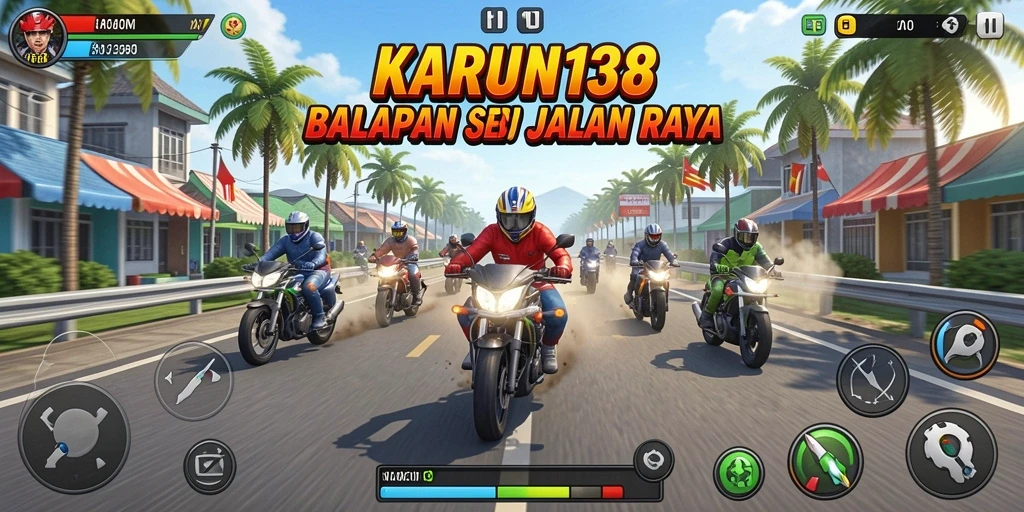 Tampilan gameplay balapan seru di KARUN138.