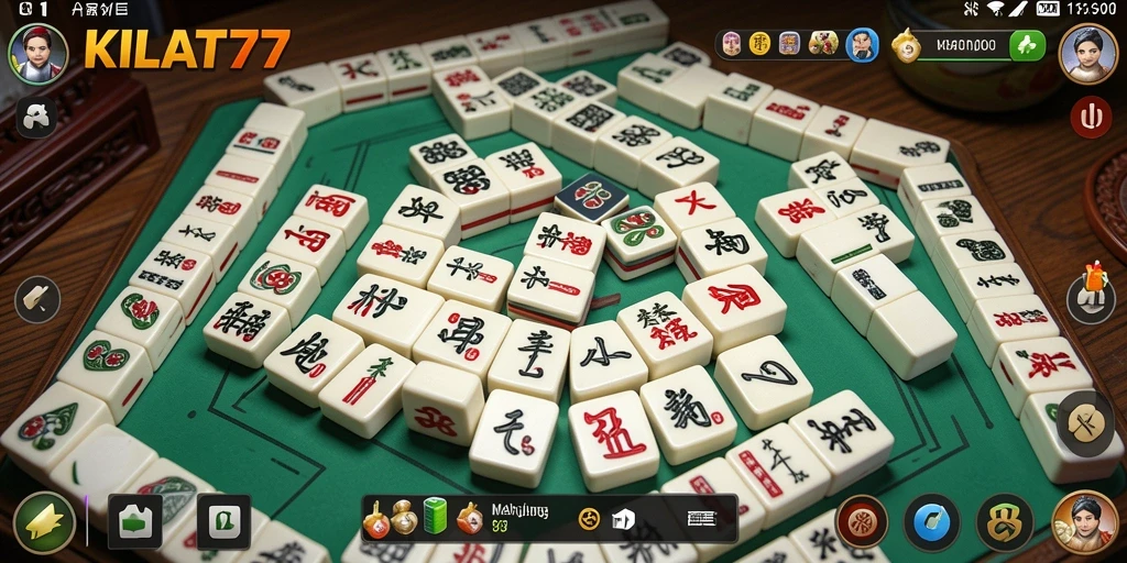 Tampilan gameplay KILAT77 dengan grafis Mahjong yang menarik.
