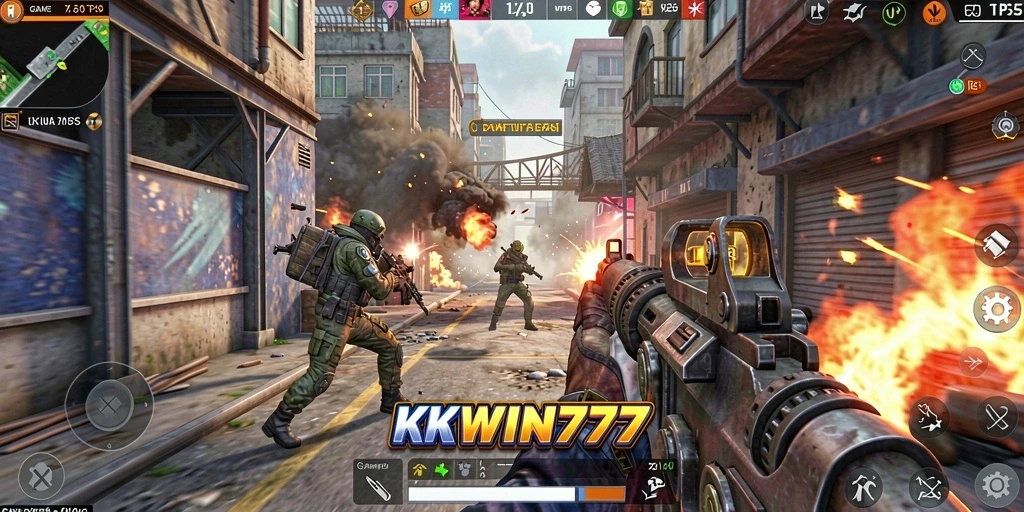 Tangkapan layar KKWIN777 menampilkan aksi tembak-menembak yang intens dan strategis.