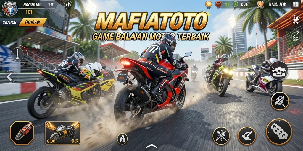 Screenshot menampilkan aksi balapan motor yang mendebarkan di MAFIATOTO.