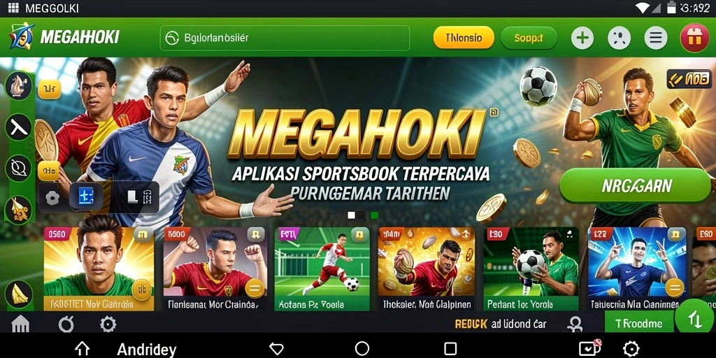 Screenshot gameplay MEGAHOKI menampilkan antarmuka yang menarik dan informatif.