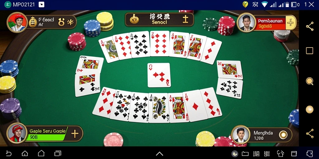 Screenshot gameplay Gaple MPO2121 menampilkan suasana seru dan kompetitif.