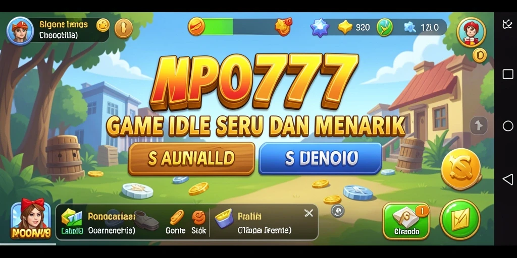 Tampilan gameplay MPO777 menunjukkan kemajuan karakter dalam mode Idle.