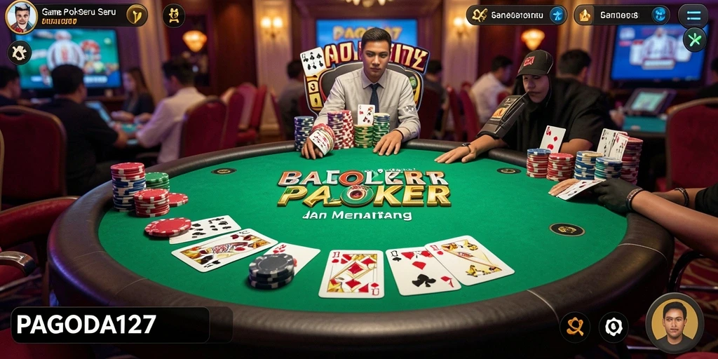Menampilkan gameplay poker yang seru dan interaktif.