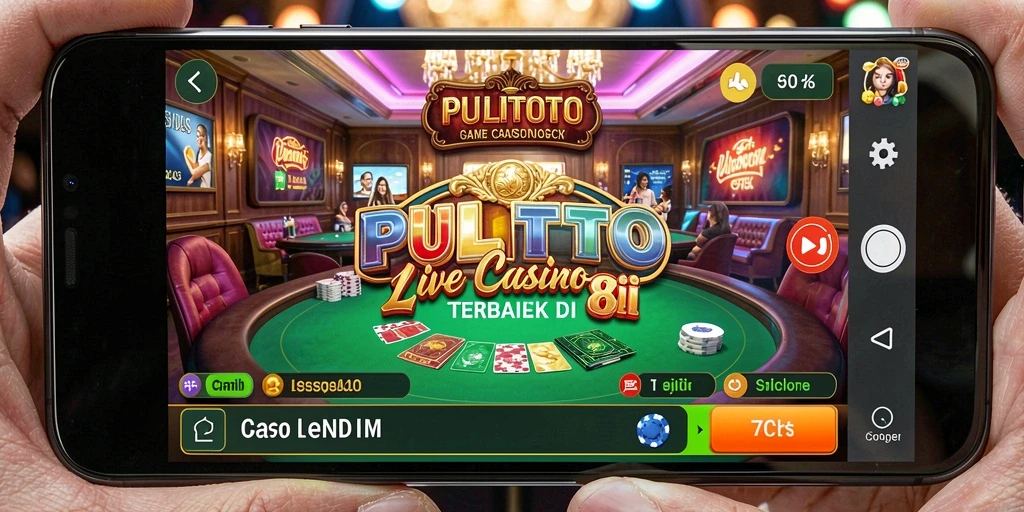 Tampilan gameplay PULITOTO dengan dealer langsung di meja kasino.