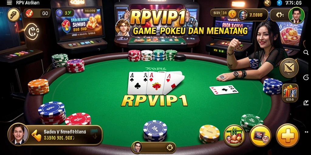 Screenshot RPVIP1 menampilkan gameplay poker yang dinamis dan interaktif.