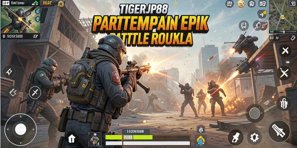 Tampilan gameplay seru dalam TIGERJP88 saat bertarung di arena.