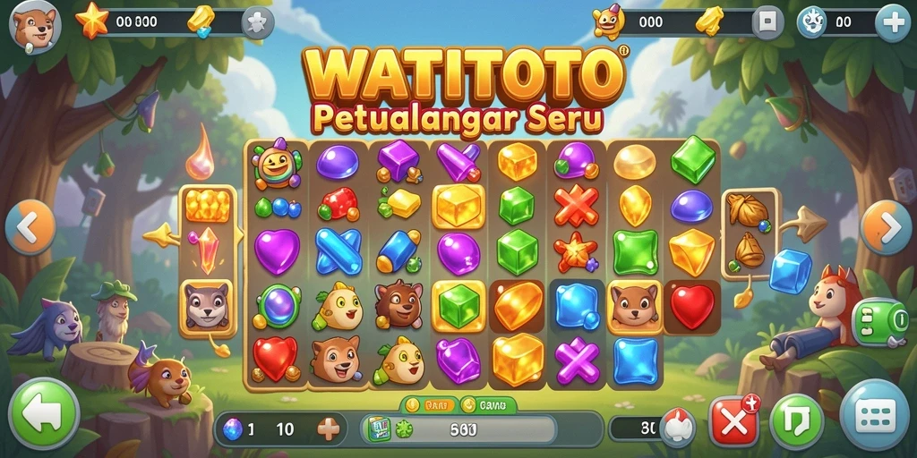Tangkapan layar WATITOTO menampilkan gameplay Match-3 yang mengasyikkan.