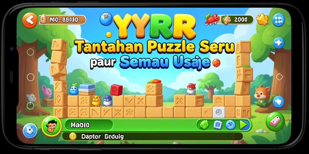 Screenshot YYRR menampilkan gameplay puzzle yang menantang dan menarik.